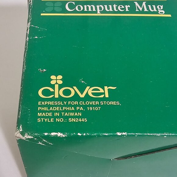 Vintage Clover Computer Mug Retro 80s 90s PC Monitor Novelty Retro Geek Gift Box - Picture 15 of 15